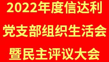 【信达利】凝心同奋斗，聚力启新程丨信达利党支部召开2022年度组织生活会暨民主评议大会