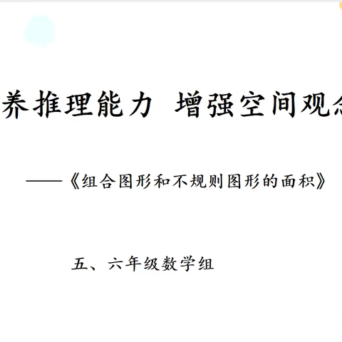 【生态蓝湾•教研】培养推理能力 增强空间观念———示范区翠林蓝湾小学五六年级数学教学研讨活动纪实