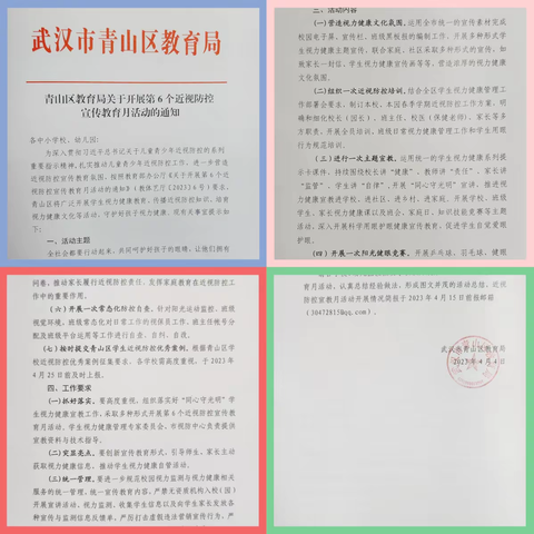 齐心呵护视力 共享光明未来——青山区第6个宣传教育月简报