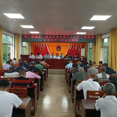 坡心镇传达学习2023年中央、省委农村工作会议精神