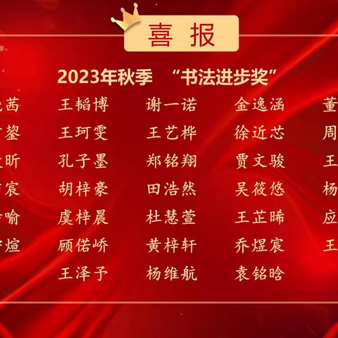 2023年秋季班“书法”“飞花令”两项活动获奖名单喜报