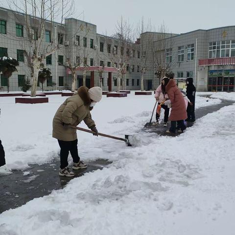 铲雪除冰保平安 齐心协力暖人心 ——舞钢市第六小学教师铲雪除冰在行动