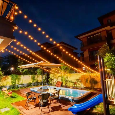 域见度假·【奇乐园】小5房(4房+阁楼)8床KTV主题别墅(街机+波波池+烧烤炉+花园秋千滑梯)【一楼有卧室】（3-603）