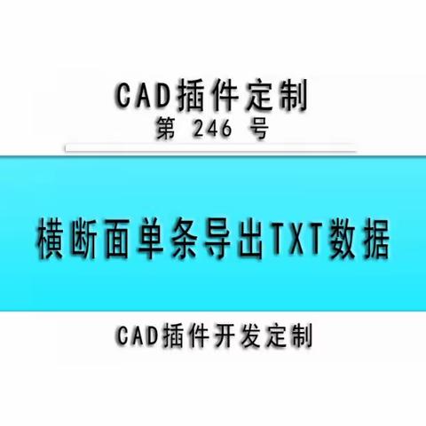 小懒人CAD插件：246-横断面数据单条导出TXT数据_CAD插件_CASS插件