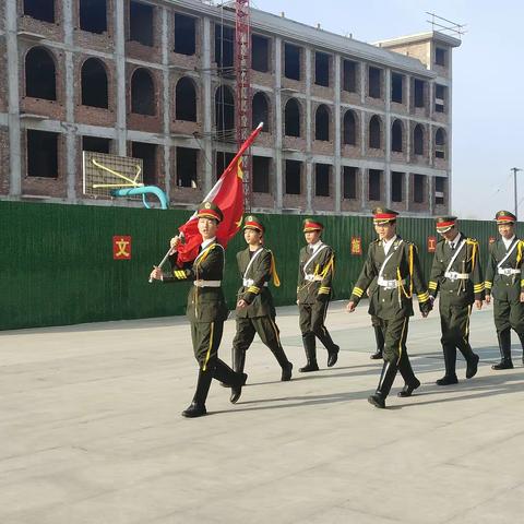 古庄店镇移民学校周一升旗仪式