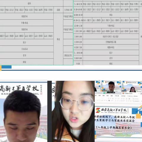 【高新教育 知行五校】家校相携手 云端共交流---西安高新区第五学校八年级结业典礼