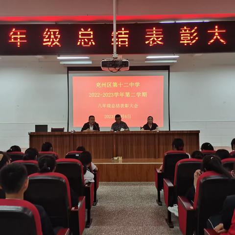 表彰树榜样，砥砺再启航——记兖州区第十二中学八年级阶段性评价表彰大会