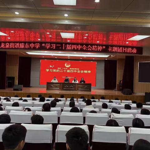 龙泉街道滕东中学开展“学习党的二十届四中全会精神”主题团日