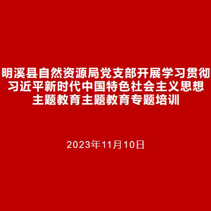 明溪县自然资源局党支部开展主题教育专题培训