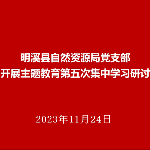 明溪县自然资源局党支部 开展主题教育第五次集中学习研讨