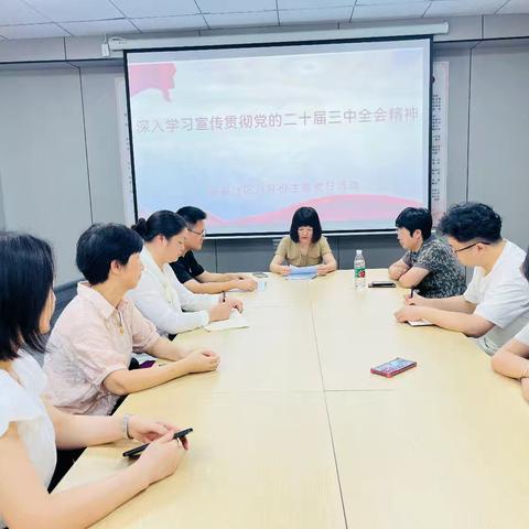 弋阳县南岩街道府前社区开展“深入学习宣传贯彻党的二十届三中全会精神”八月主题党日