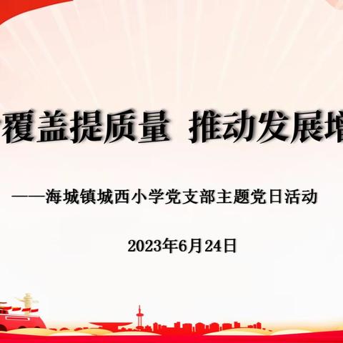 两个覆盖提质量 推动发展增效能——海城镇城西小学党支部主题党日活动