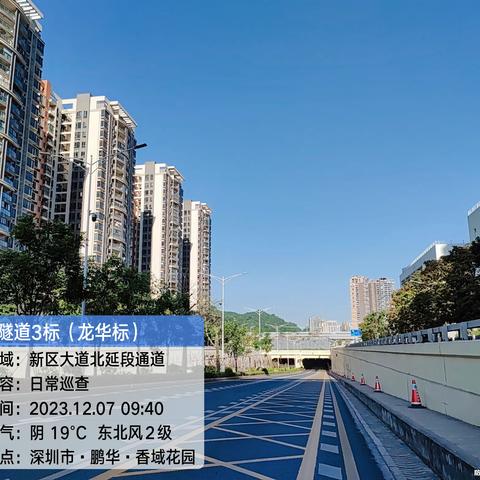 20231207日长筑新区大道北延段通道日常巡查养护数据报告