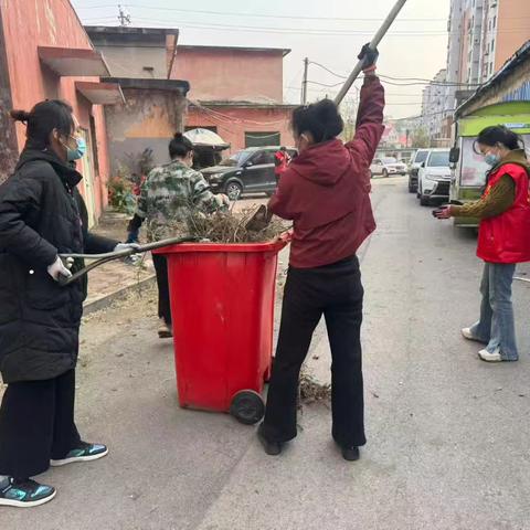 彩新社区开展人居环境整治行动 集中清理辖区非法广告与杂草焕新家园颜值