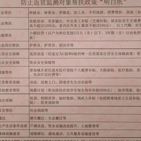 防止返贫监测对象申报政策“明白纸”