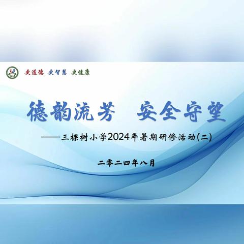 德韵流芳  安全守望——三棵树小学2024暑期研修活动(二)