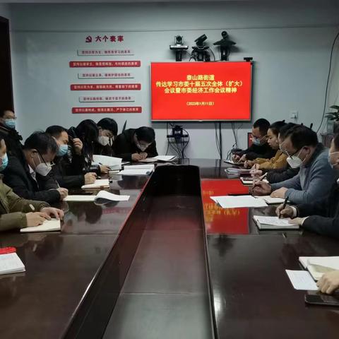 泰山路街道传达学习市委十届五次全会暨市委经济工作会议精神