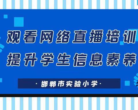 邯郸市实验小学组织学生参加信息素养提升实践活动培训