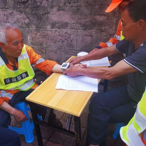 关爱健康 为环卫工人测量血压【沙区环卫处】
