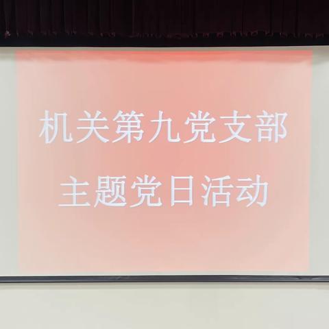 机关第九党支部召开一月份主题党日活动