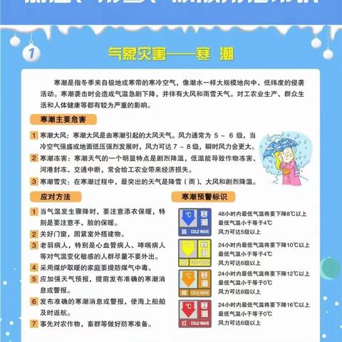 【防灾减灾】请查收！低温雨雪冰冻灾害防范常识要牢记！