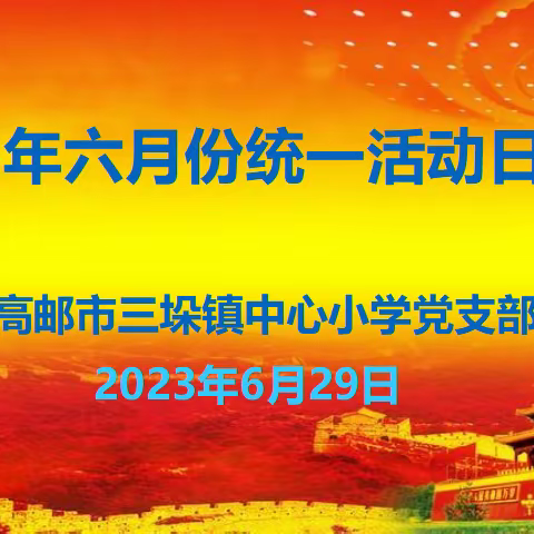 三垛小学党支部开展6月份党员统一活动日活动