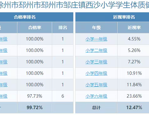 邹庄镇西沙小学2024年度体质健康检测完满完成