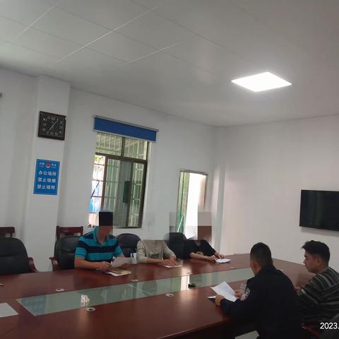 白沙县司法局邦溪司法所联合派驻民警开展社区矫正对象警示教育学习活动