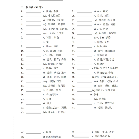 【课题动态05】单词默写强基础，以赛促学竞风采——江西省莲花中学高二英语默写大赛