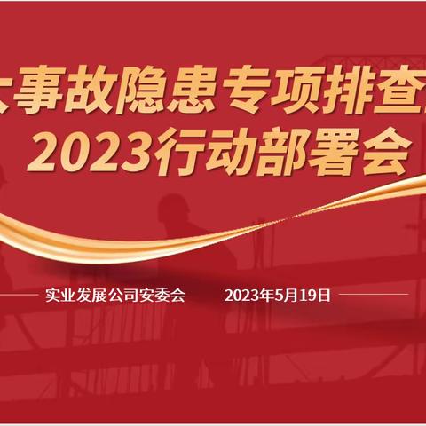 实业发展公司召开重大事故隐患专项排查整治2023行动动员部署会