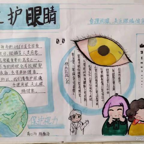 近视防控宣传月系列活动----“爱眼护眼”手抄报
