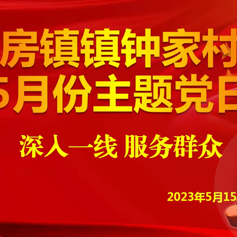 房镇镇钟家村党支部开展2023年5月份“深入一线 服务群众”主题党日活动