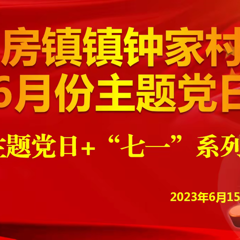 房镇镇钟家村党支部开展2023年6月份“主题党日+“七一”系列活动”主题党日活动