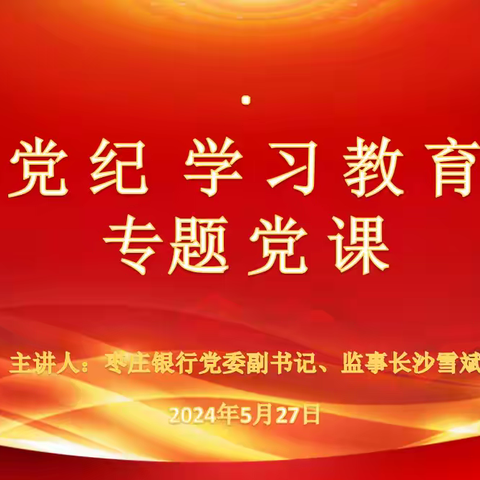 党委副书记、监事长沙雪斌到薛城管辖行讲党纪教育专题党课