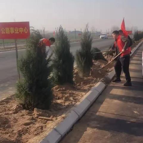 封丘县公路管理局 春光无限好 植树正当时