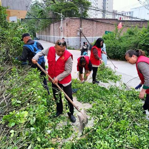 育才社区新时代文明实践站------党建共建聚合力，绿化修剪换新颜
