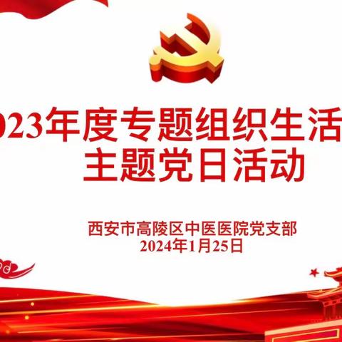 高陵区中医医院党支部召开2023年度专题组织生活会暨主题党日活动