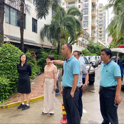 吉阳区副区长陈练到春光社区指导防风防汛工作