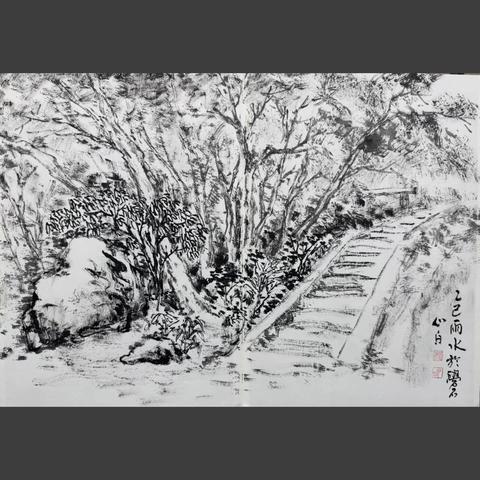 礐石山的褶皱与逃逸路线 ——心白先生礐石水墨写生