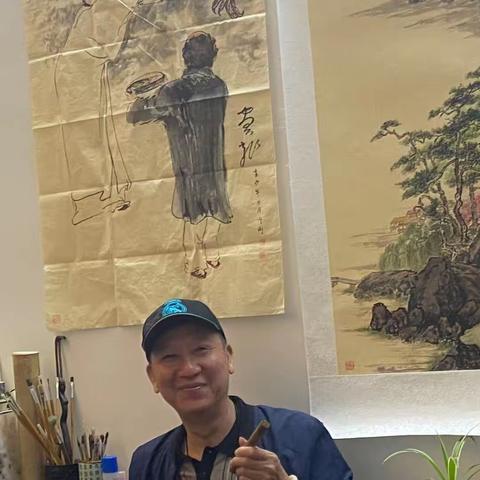 汕头市中山公园写生剪影——老湖先生国画作品欣赏