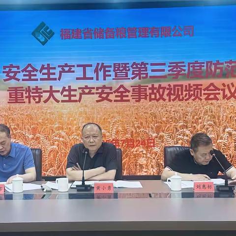 省储备粮公司召开安全生产工作暨第三季度防范重特大生产安全事故视频会议