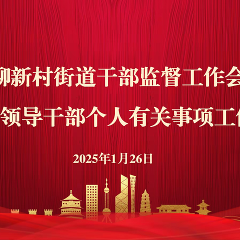 甸柳新村街道召开干部监督工作会议暨2025年领导干部报告个人有关事项工作培训会