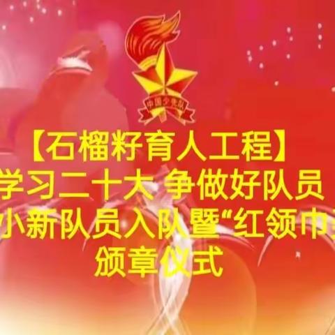 【石榴籽育人工程】学习二十大 争做好队员——音四小新队员入队暨“红领巾奖章”颁章仪式