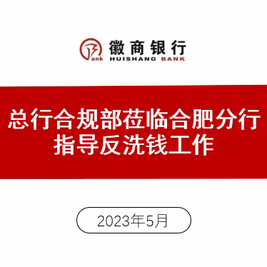 总行合规部反洗钱团队赴合肥分行指导反洗钱工作