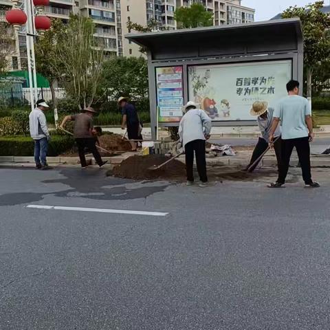城市环境维护中的辛勤身影