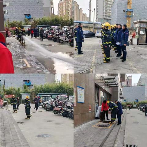 网格力量｜｜华清社区联合消防站开展消防安全演练，筑牢安全“防火墙”