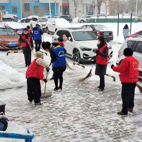 【旭园街道远望二社区党总支组织开展】便民出行清雪活动