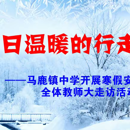 冬日温暖的行走——马鹿镇中学开展寒假安全教育全体教师大走访活动