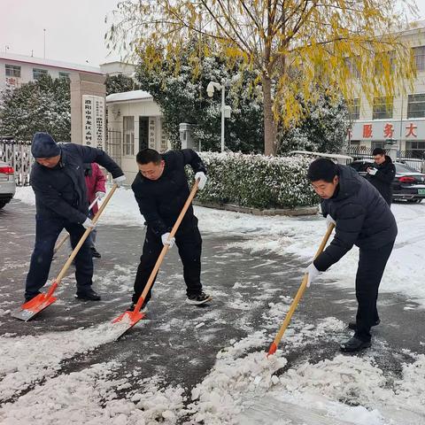 干部群众齐动员 除雪铲冰保安全