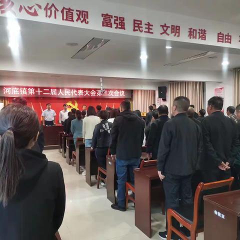 河底镇底十二届人民代表大会第三次会议顺利召开